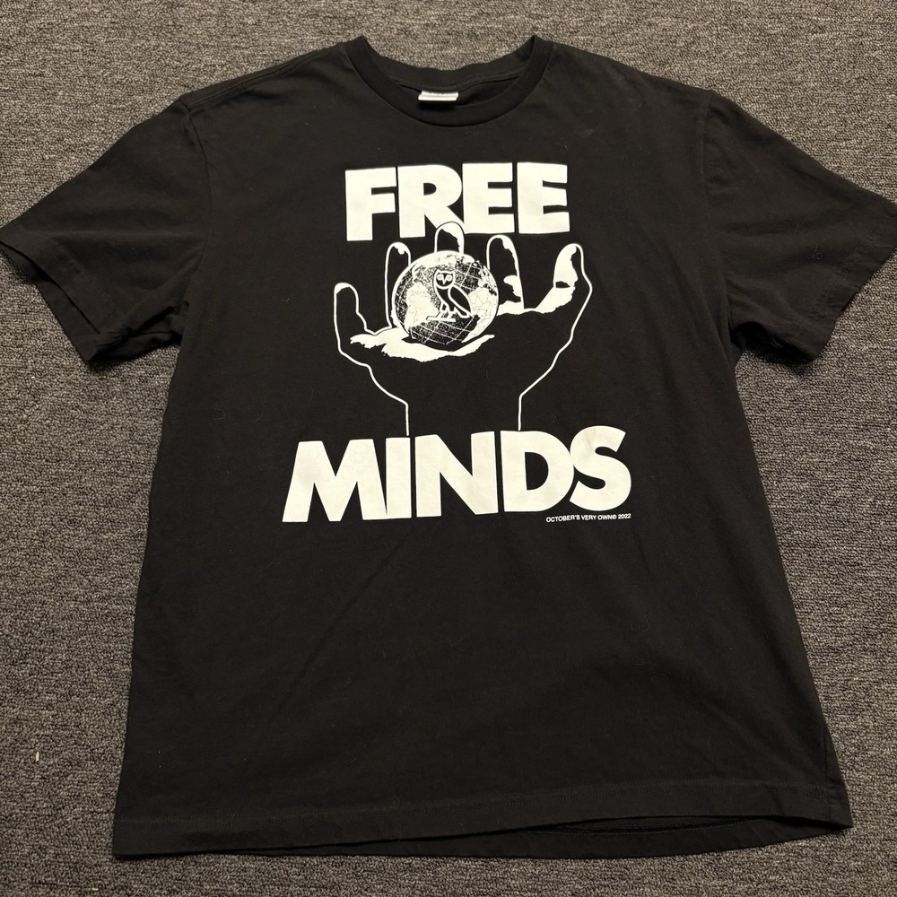 OVO Drake Owl x Free Minds Tee T Shirt Black - NWOT Size Medium M EUC RAP